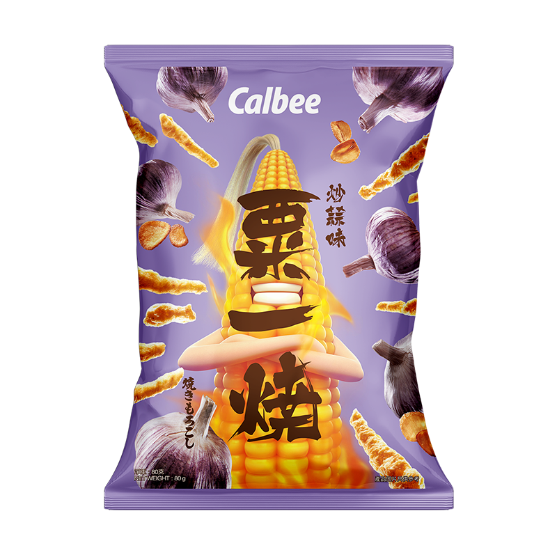 Calbee - Mais Snack - Knoblauch-Geschmack (80g)