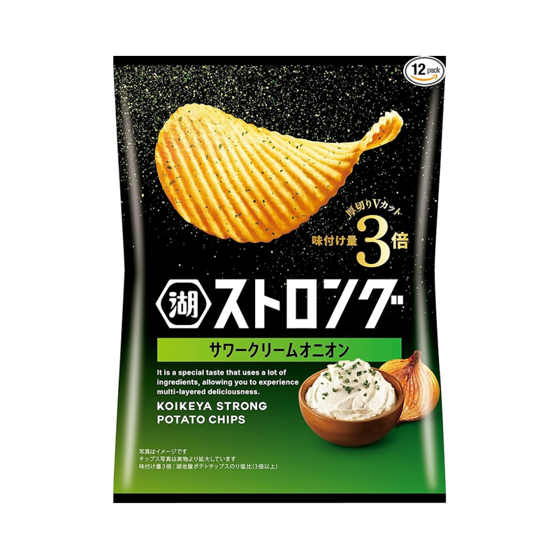 Koikeya Strong Kartoffelchips - Sour Cream & Zwiebel Geschmack (55g)