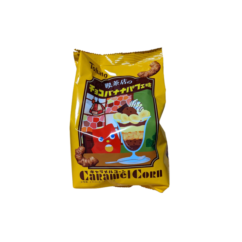 Tohato Caramel Corn Snack - Choco Banana Parfait Flavour (68g)