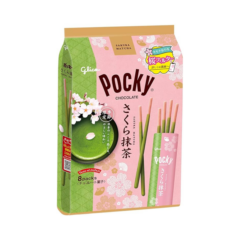 Glico Pocky Keksstäbchen - Sakura (Kirschblüte) & Matcha (114g)