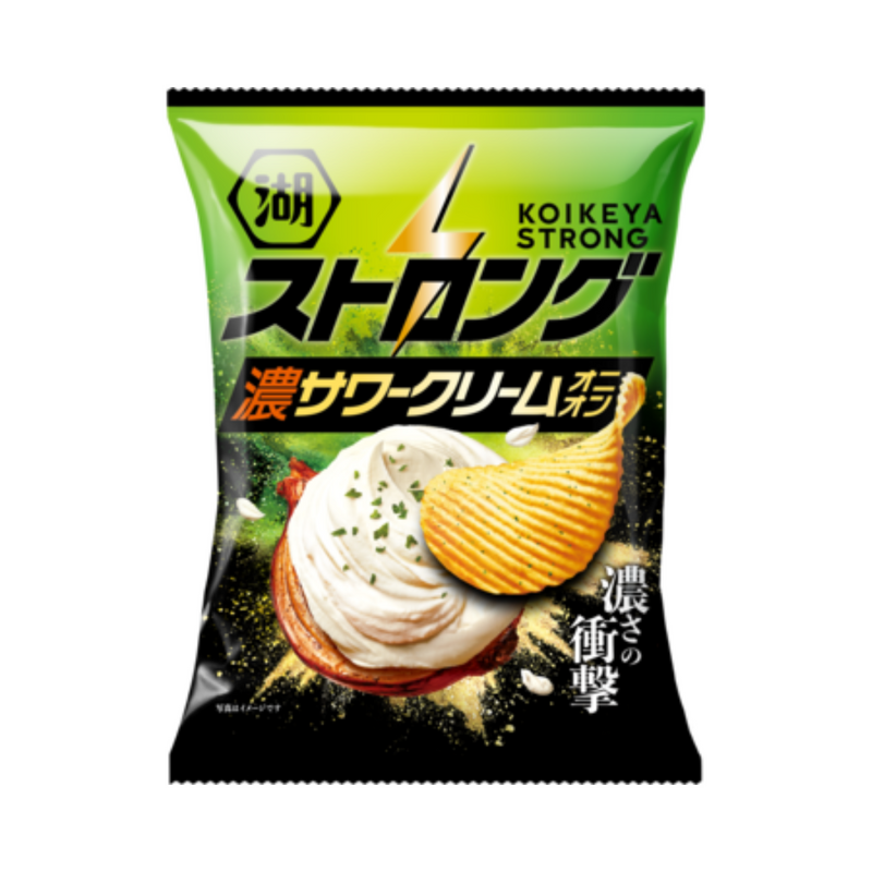 Koikeya Strong Kartoffelchips - Sour Cream & Zwiebel Geschmack (55g)