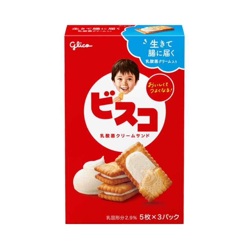 Glico - Japanische Kekse Original mit Hokkaido-Milch-Cremefüllung (64.5g)