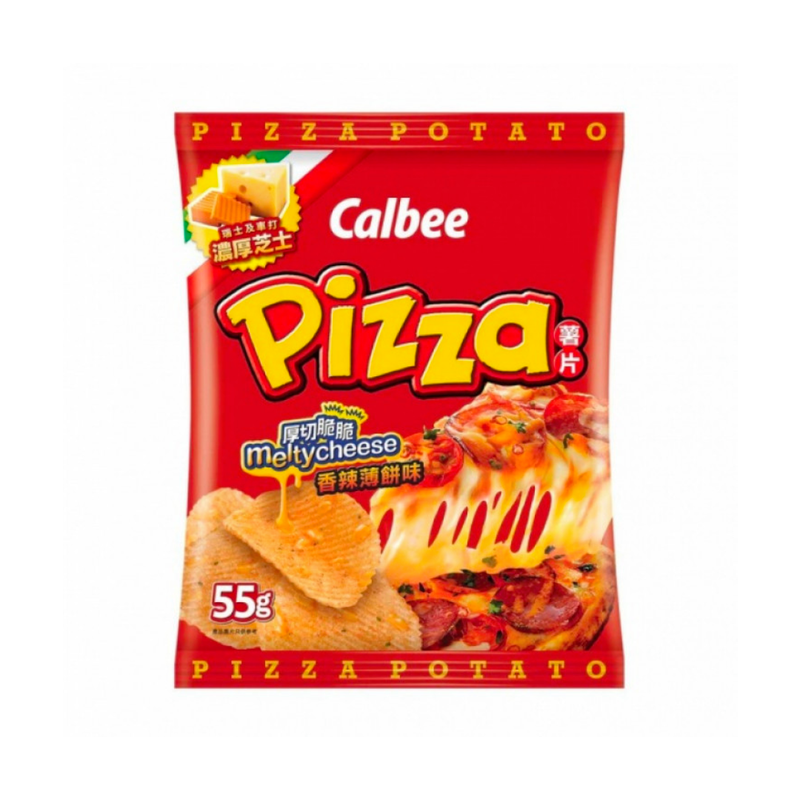Calbee - Kartoffel Chips - Scharfe Pizza-Geschmack (55g)