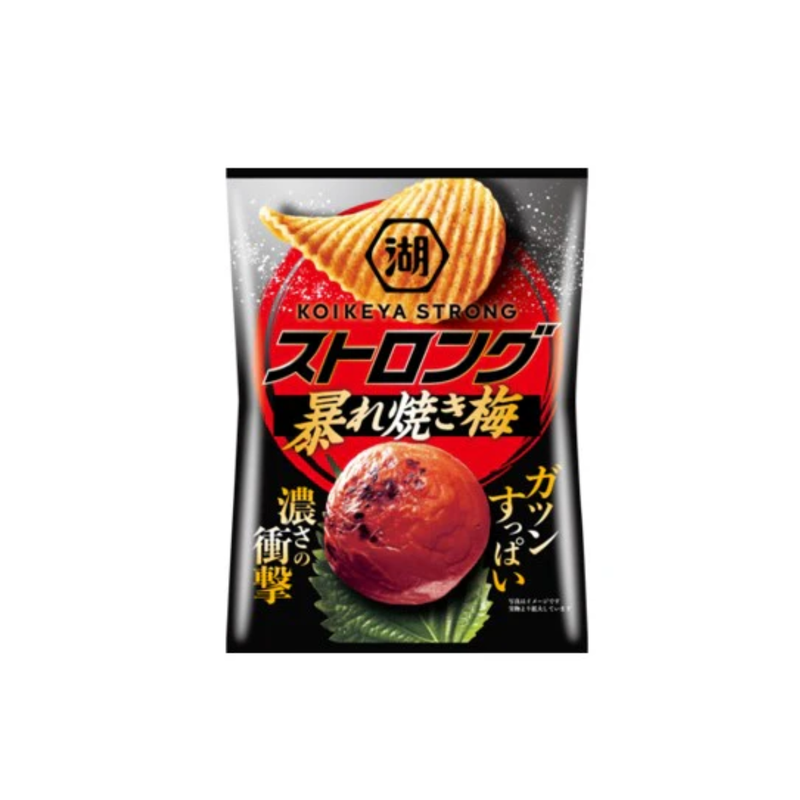 Koikeya Strong Potato Chips - Geschmacksrichtung geröstete Ume-Pflaume (52g)