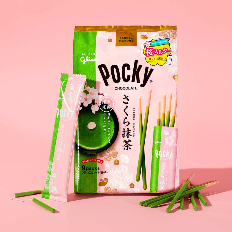 Glico Pocky Biscuit Sticks - Sakura Matcha (114g)